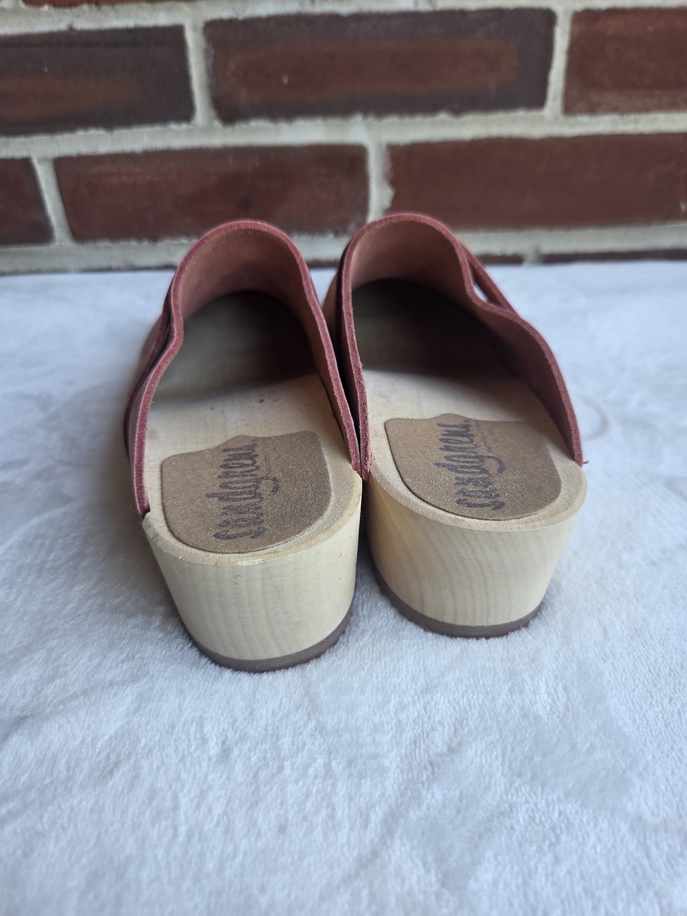Sandgrens Swedish Wooden Clogs Dusty Rose Suede Slip On Mules EU 37 - Picture 10 of 13